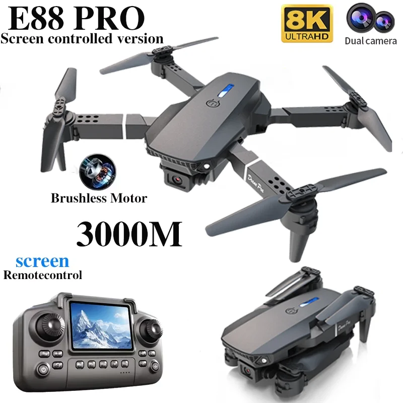 Drone Profesional E88 PRO deng - Drone Controller Screen ulasan dan harga