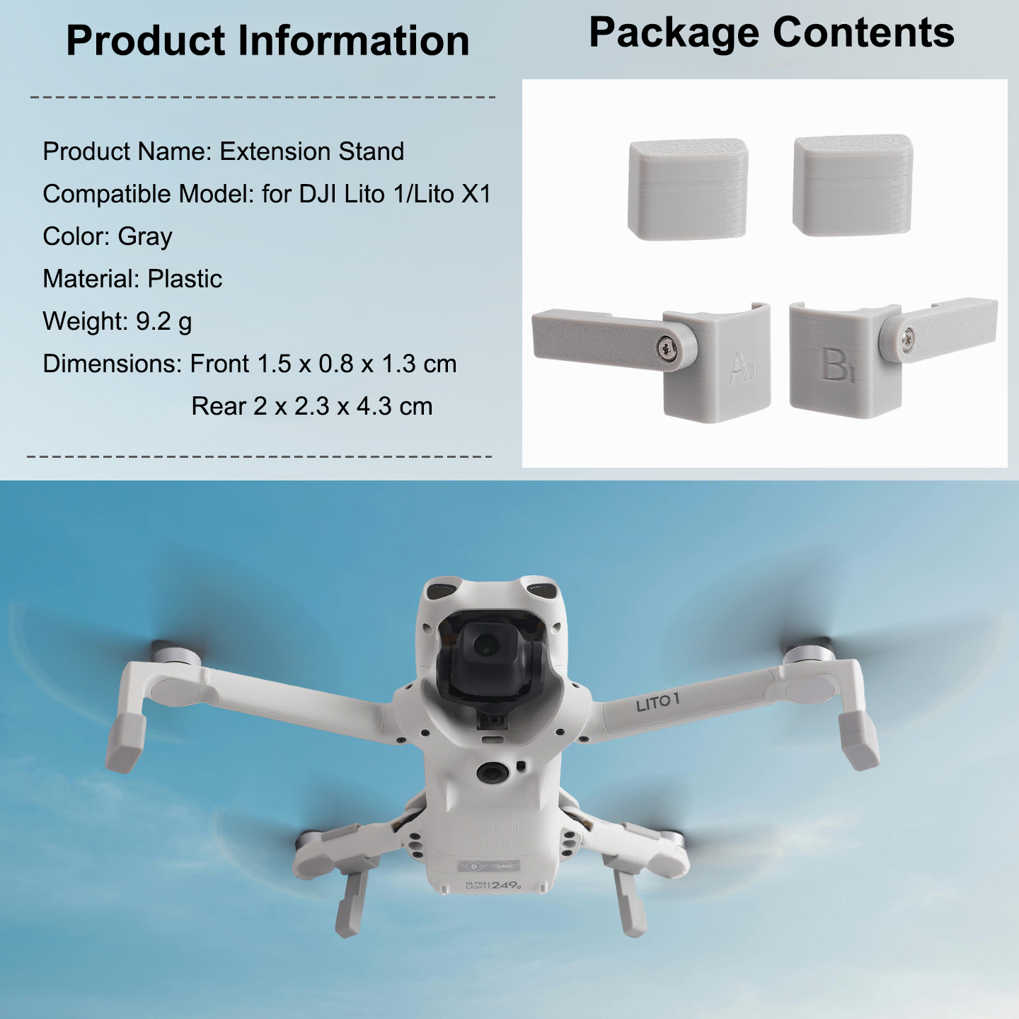 Pemanjang Landing Gear untuk D - Drone Propeller Holder ulasan dan harga